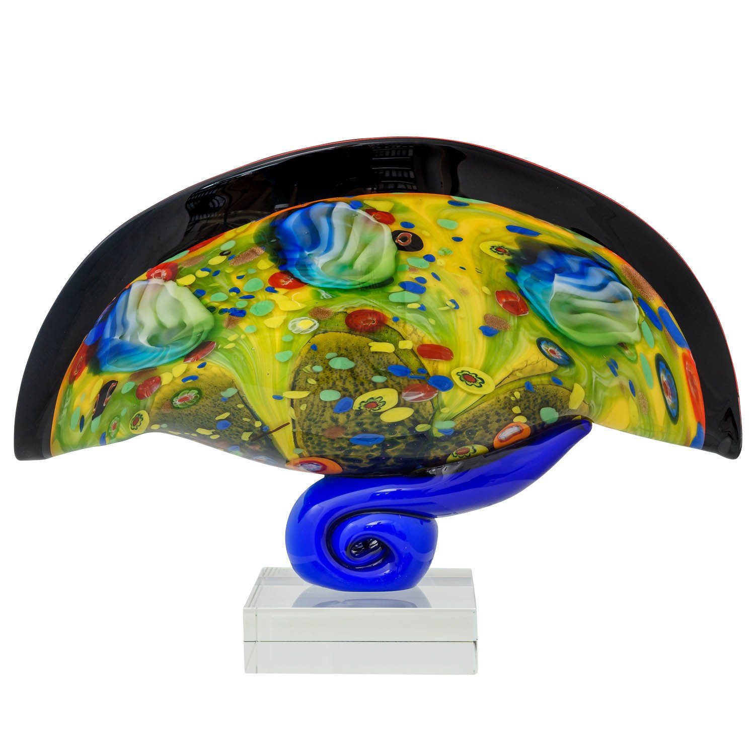 Aubaho Obstschale Italien im 6kg Glasschale 43cm Murano-Antik-Stil glass Glas bow Schale