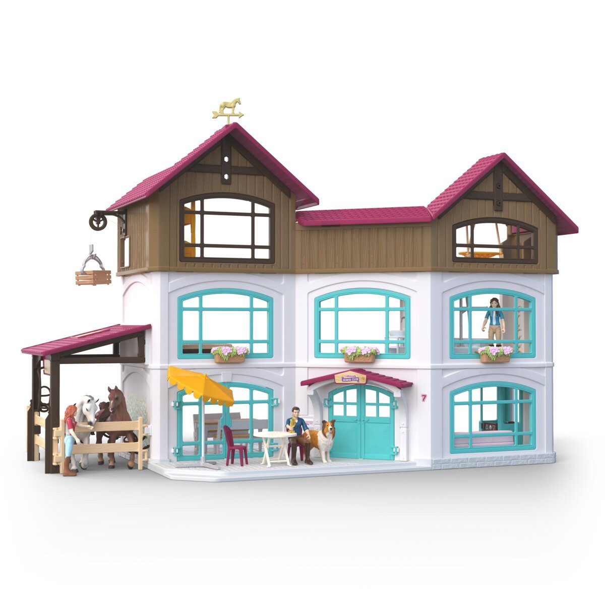 Schleich® Spielwelt HORSE CLUB, Lakeside Villa & Paddock (42785), (157-tlg)