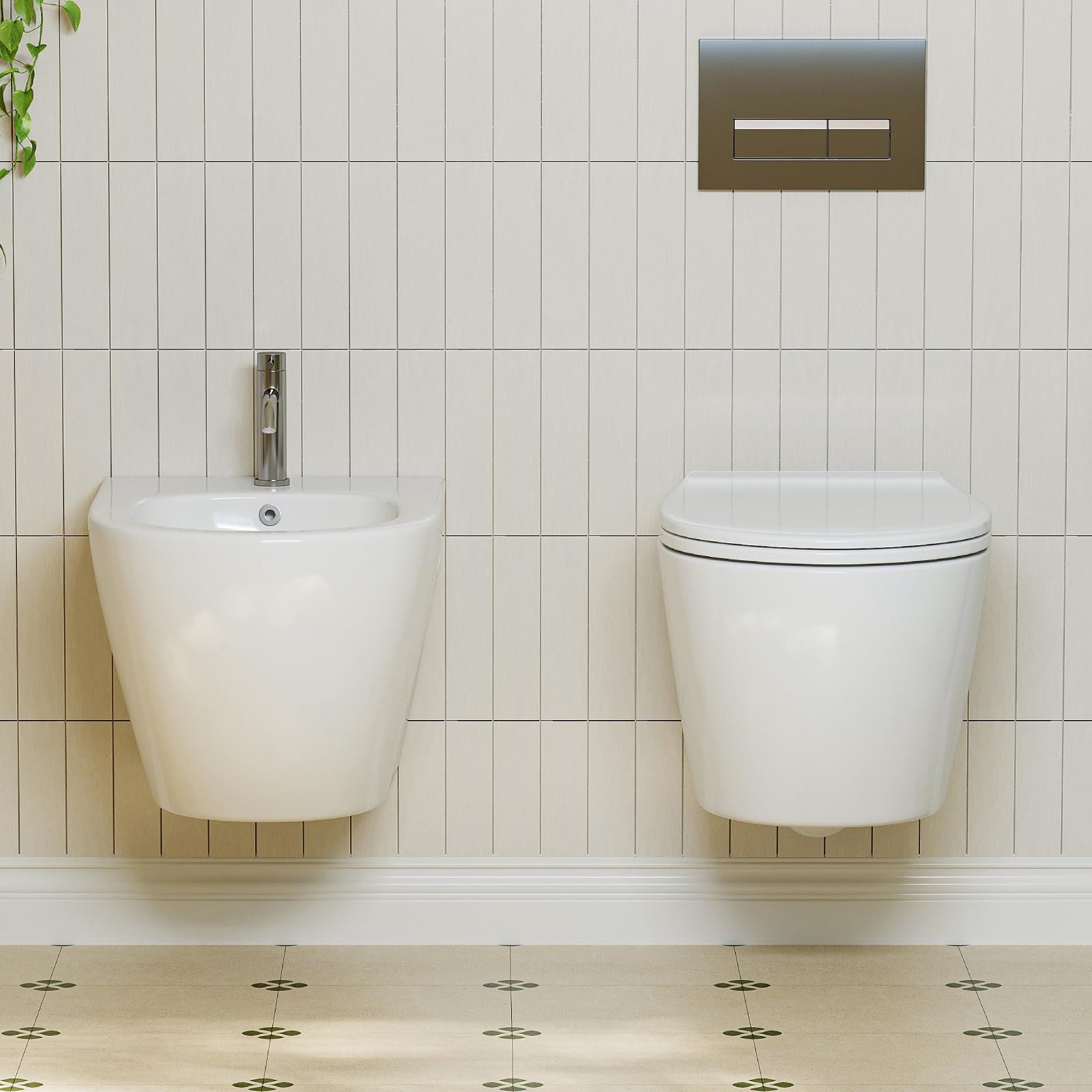 HOROW Tiefspül-WC Bidet Komplet Set aus günstig online kaufen