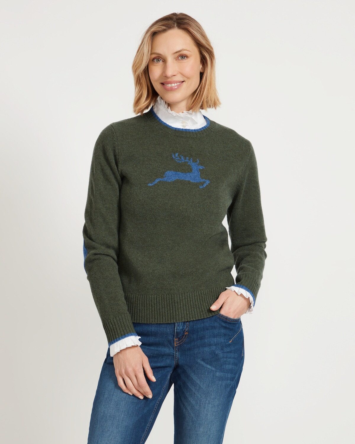 Reitmayer Strickpullover Strickpullover mit Hirschmotiv