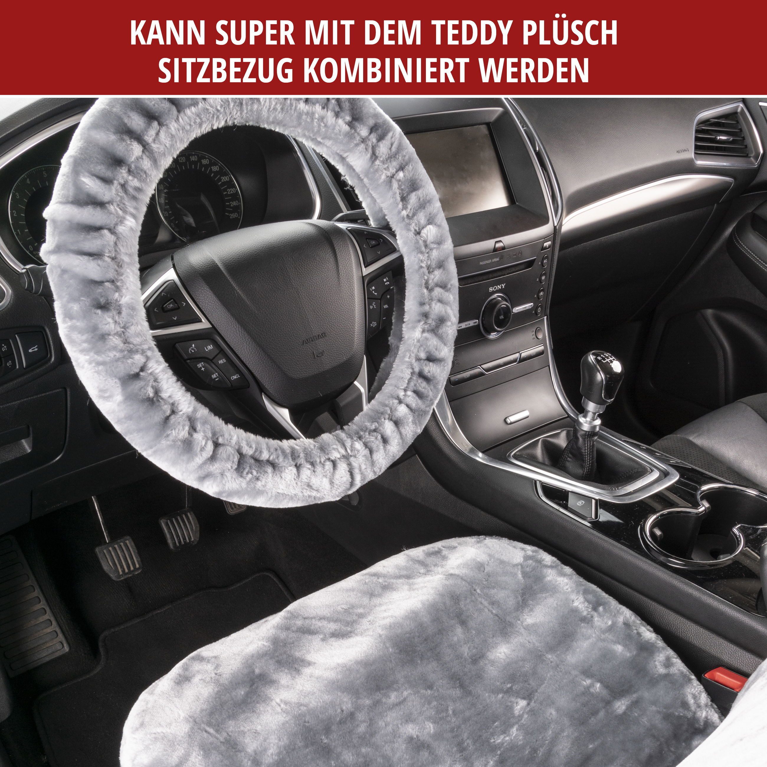 WALSER Steering Wheel Cover, Teddy Bear, (1-piece)