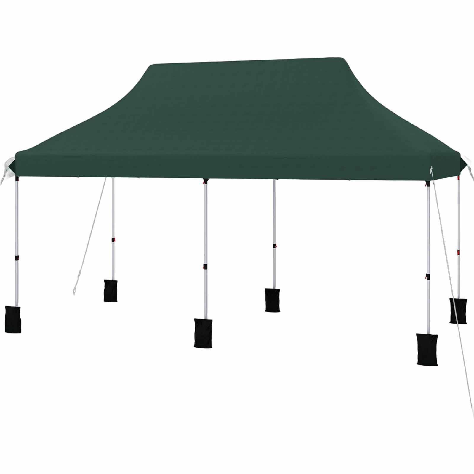 COSTWAY Pavillon, 3x6m höhenverstellbarer Faltpavillon mit Tragetasche