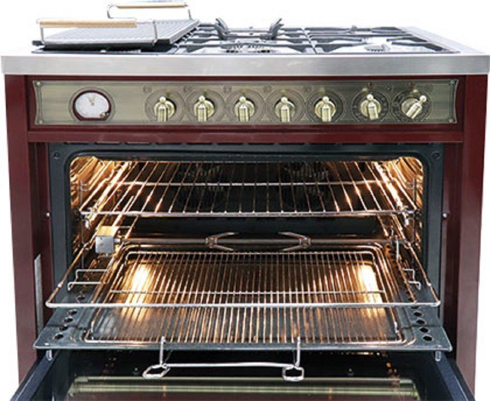 Küchengeräte Range Retro Coocker 93555 Gas-Standherd Garantie, cm Standherd Elektro RotEm//5 90 HGE Gas Kaiser Jahres