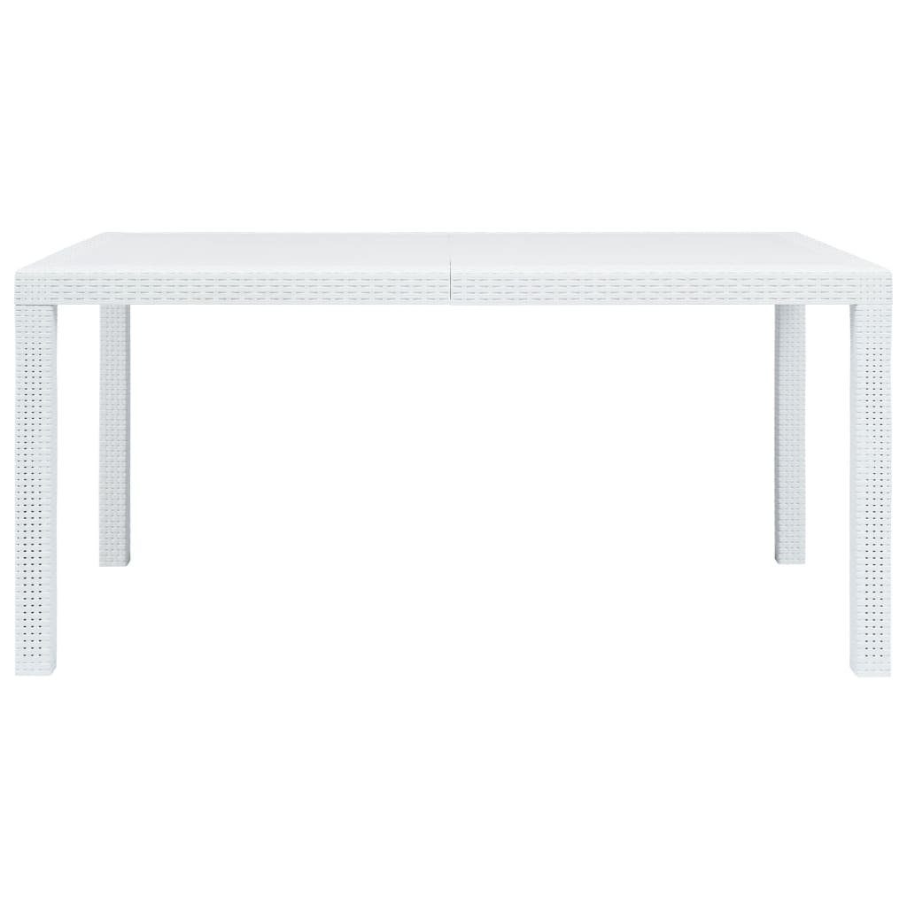 Weiß (1-St) 72 x cm 150 x Kunststoff Gartentisch Rattan-Optik vidaXL Gartentisch 90