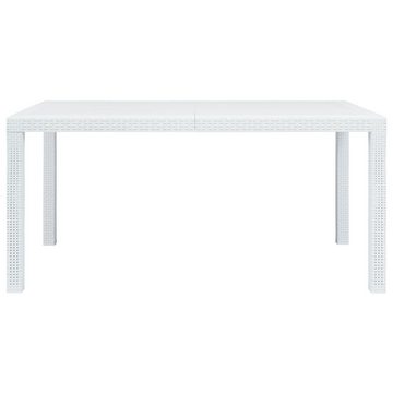 vidaXL Gartentisch Gartentisch Weiß 150 x 90 x 72 cm Kunststoff Rattan-Optik (1-St)