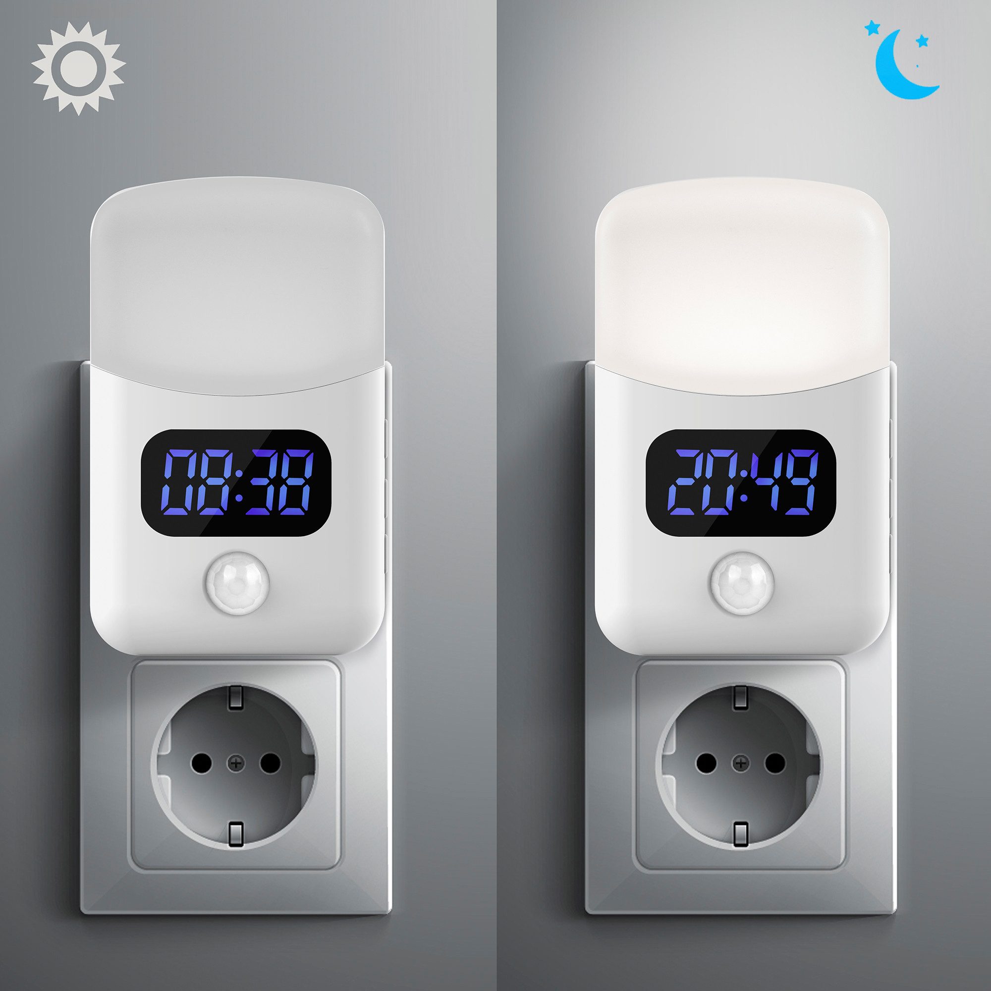 Northpoint LED Nachtlicht mit integriertem Wecker und Bewegungsmelder