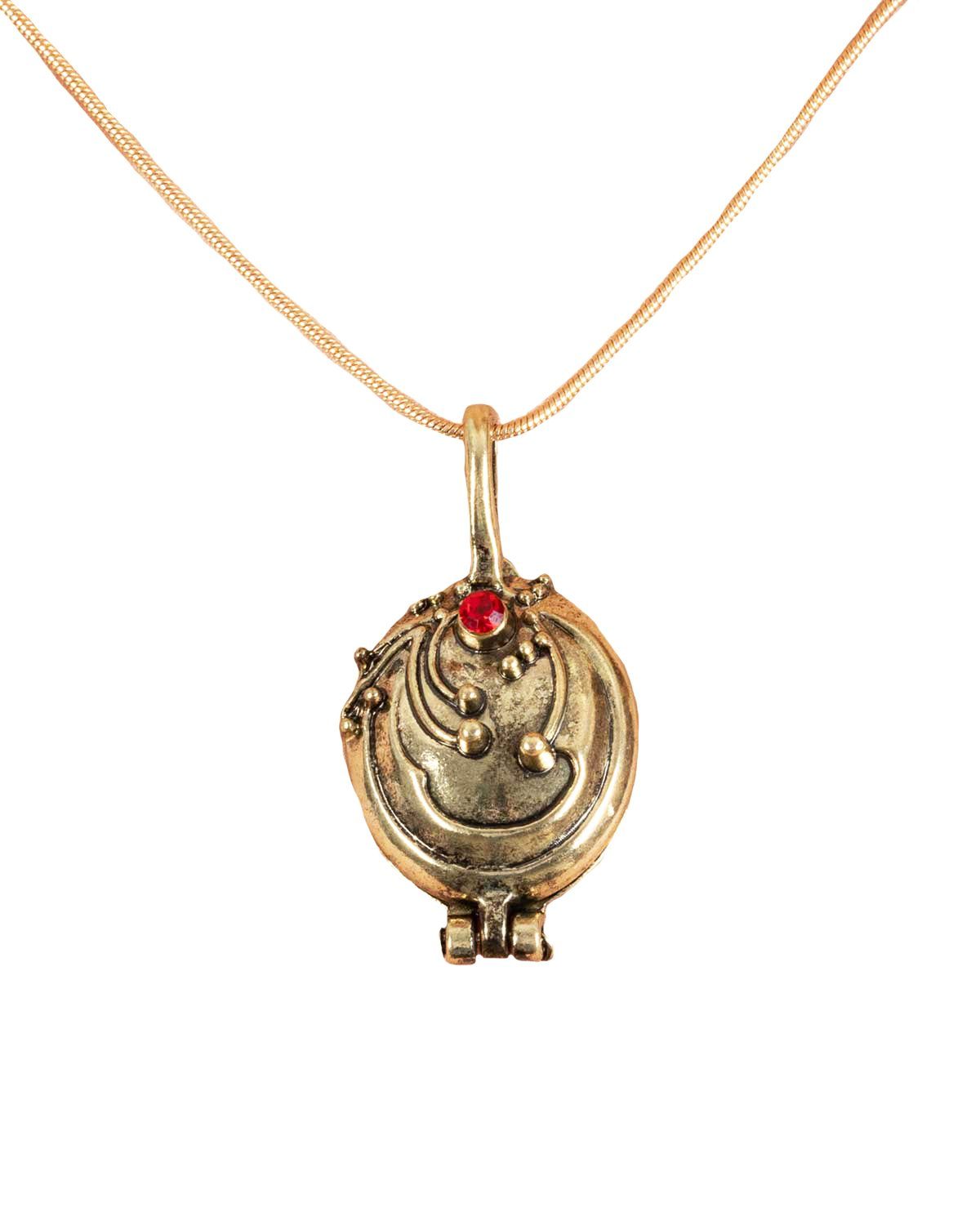 CHAKS Kostüm Halskette 'Medaillon', Gold Rot - Schmuck Hallowe