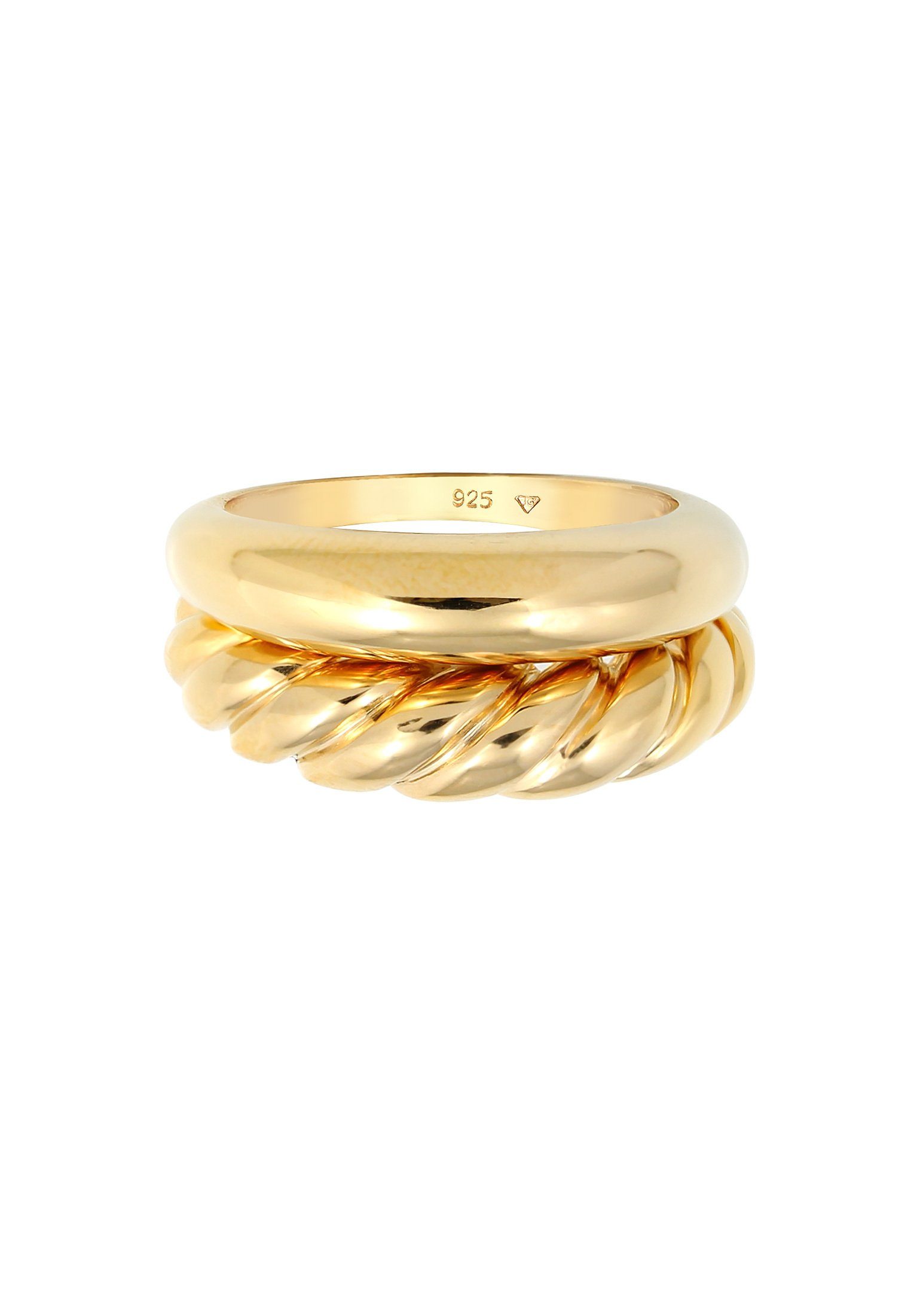 Gold Silber, Set Elli Twisted Bandring 925 Gedreht tlg) Premium Classic (2 Ring-Set