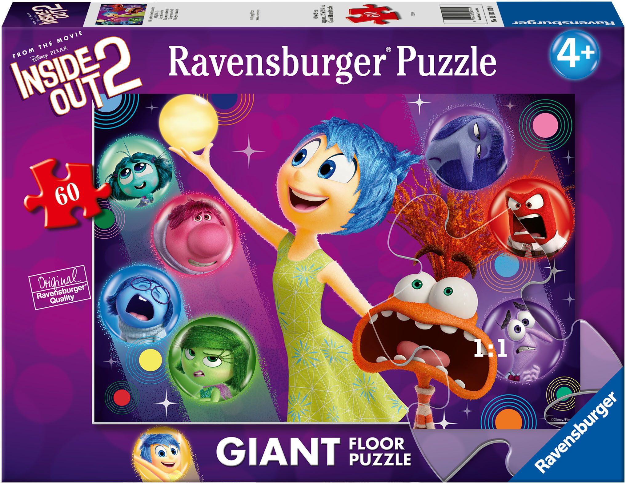 Ravensburger Puzzle Alles steht Kopf 2: Ein großes Durcheinander, 60 Puzzleteile, Made in Europe