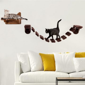 KOMFOTTEU Katzen-Kletterwand, Katzentreppe Wand, aus Holz