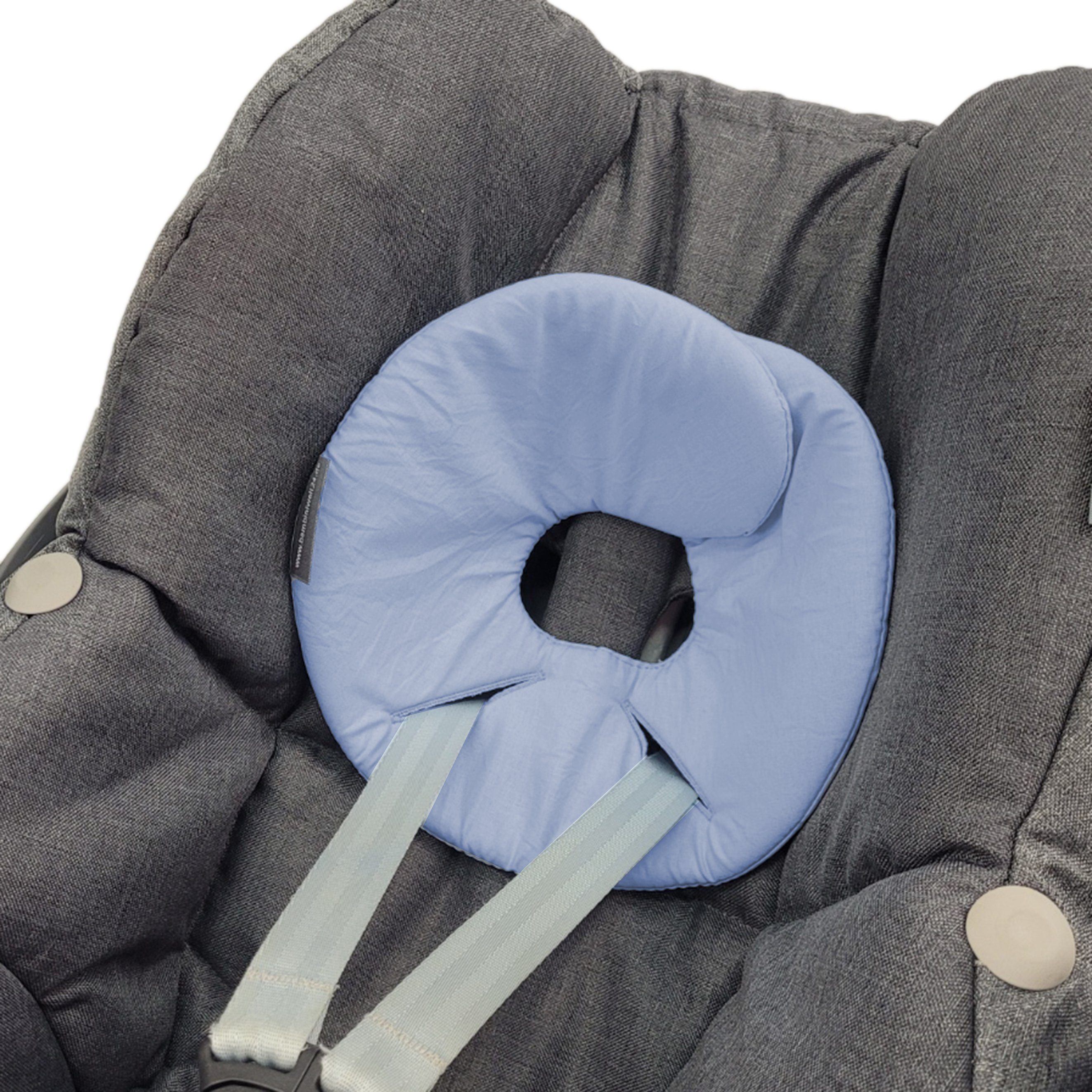 BambiniWelt by Rafael K. Babyschale Kopfpolster für Babyschale kompatibel mit Maxi-Cosi Pebble/Pebble Plus, ab: Geburt, bis: bis ca. 14 Monate Baumwolle hellblau