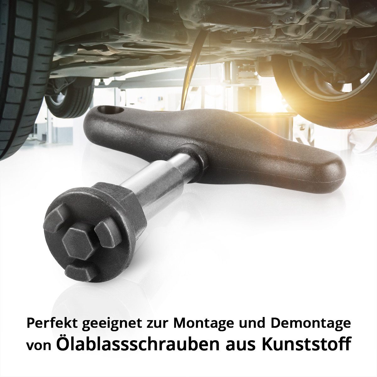 STAHLWERK Werkzeugset Ölablass Werkzeug 9tlg Öldienst Satz für Kunststoff Ölablassschrauben, (1-tlg)