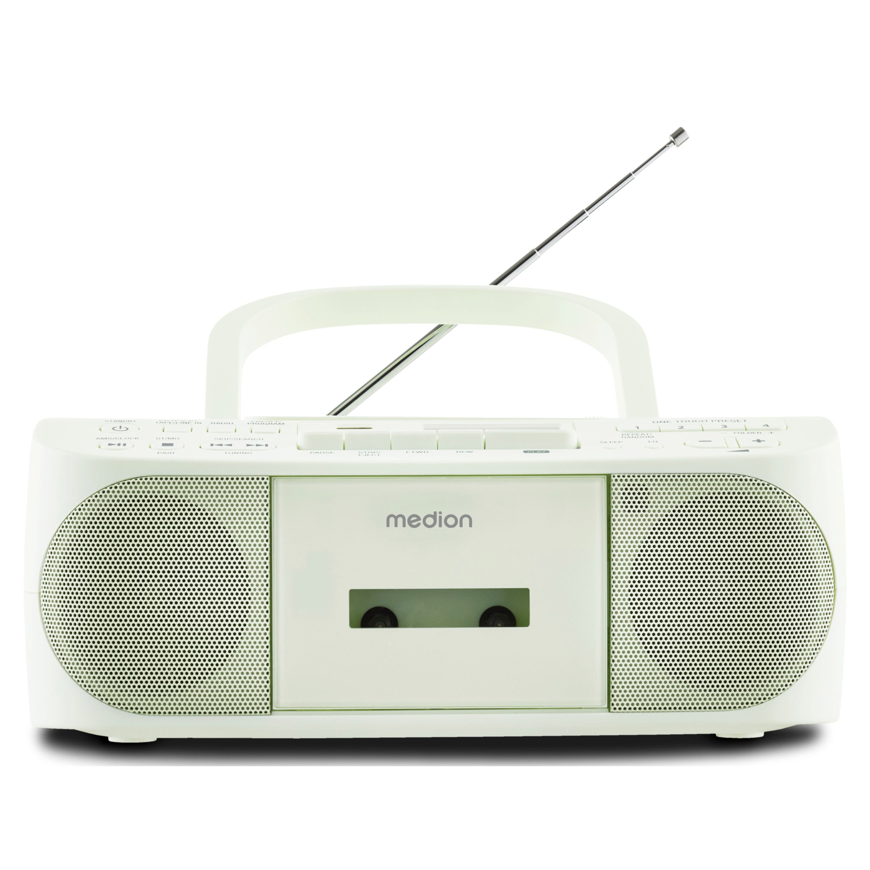 Medion® Stereo Sound System MEDION® LIFE® DRX-1 Plus (MD400003) Radio (AM- / FM- Tuner, MW / UKW mit RDS, 3 W, Bluetooth® 5.4, AUX-In, Batteriebetrieb: 6 x 1,5 V, Наушникиanschluss)