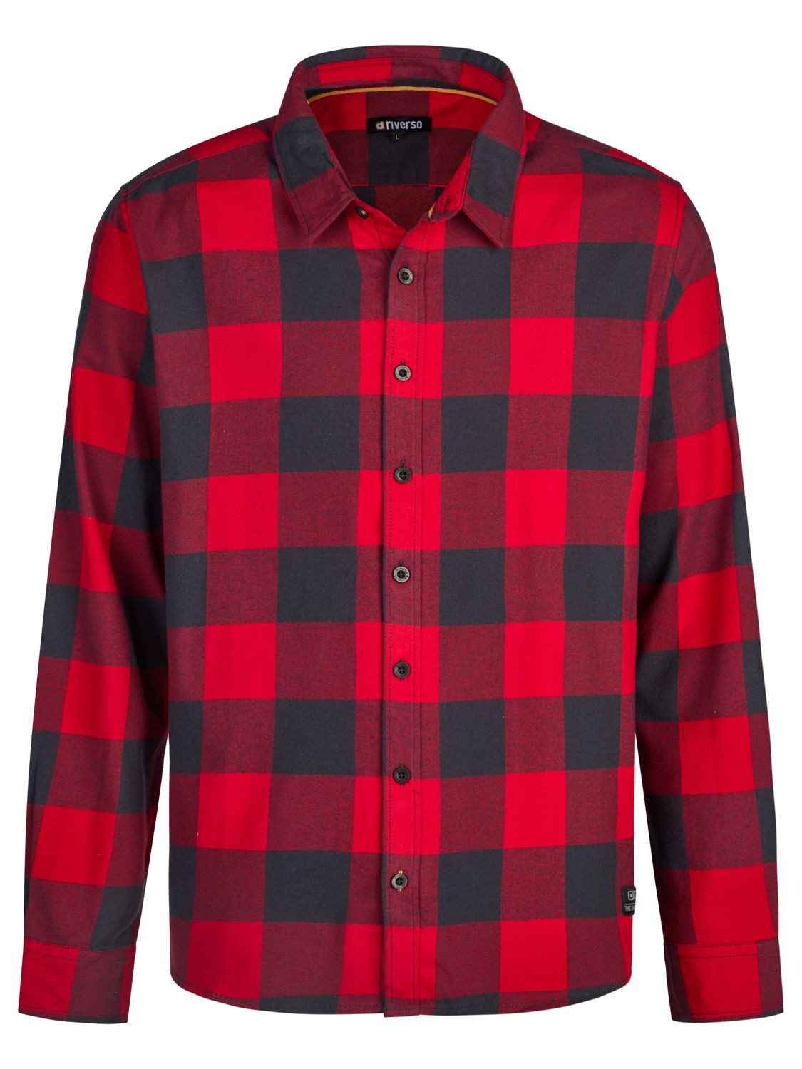 riverso Langarmhemd Herren Karohemd RIVArne Regular Fit (1-tlg)