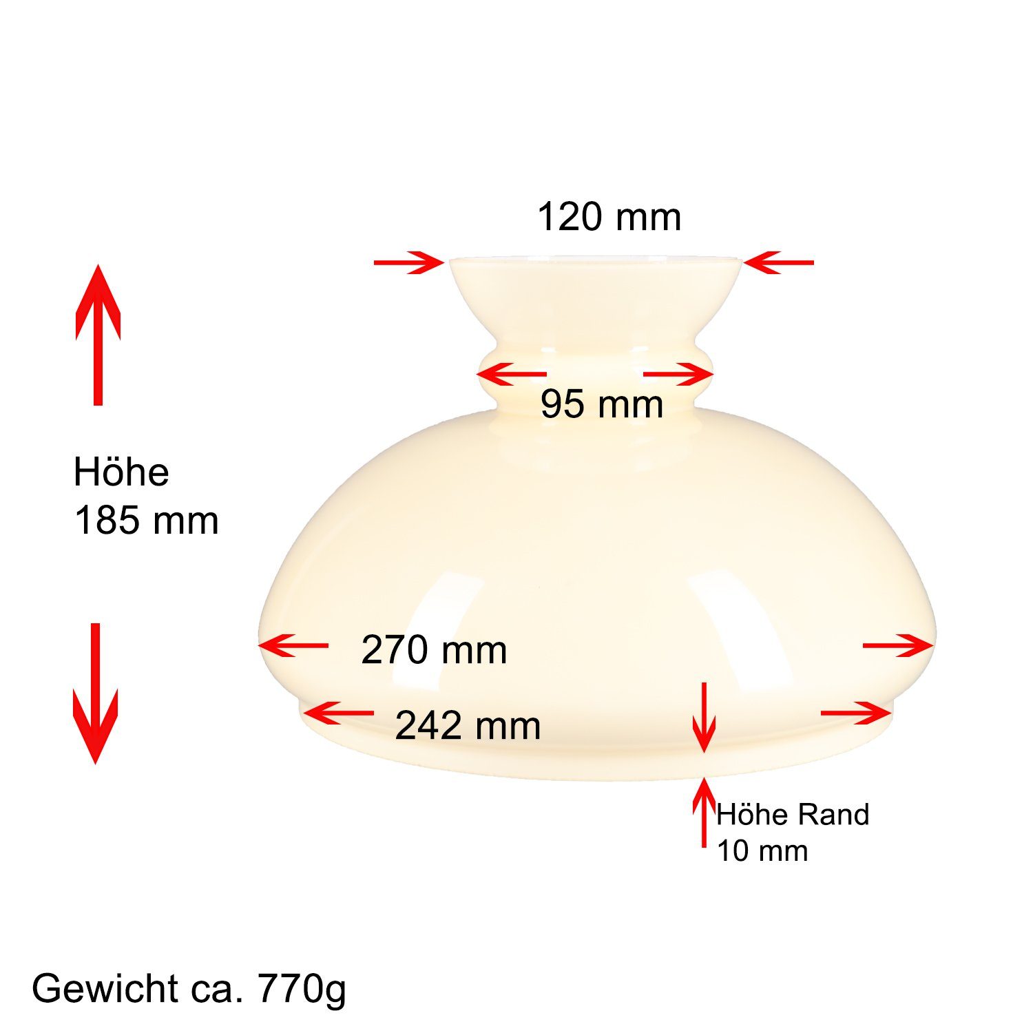Home4Living Lampenschirm Lampenglas Petroleumglas Ersatzglas Ø 242mm Vestas günstig online kaufen