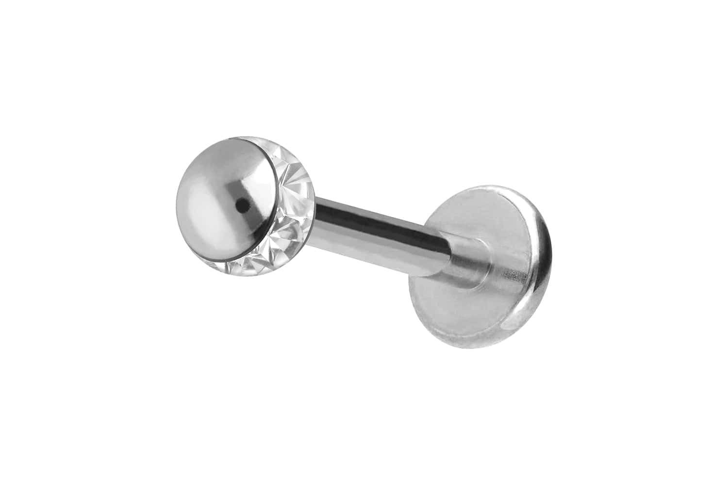 Piercing-Set Chirurgenstahl Labret EPOXY-RING-KUGEL