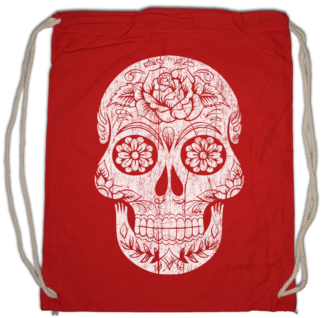Turnbeutel Mexican Sugar Skull I Turnbeutel Schädel Totenschädel Totenkopf Tattoo