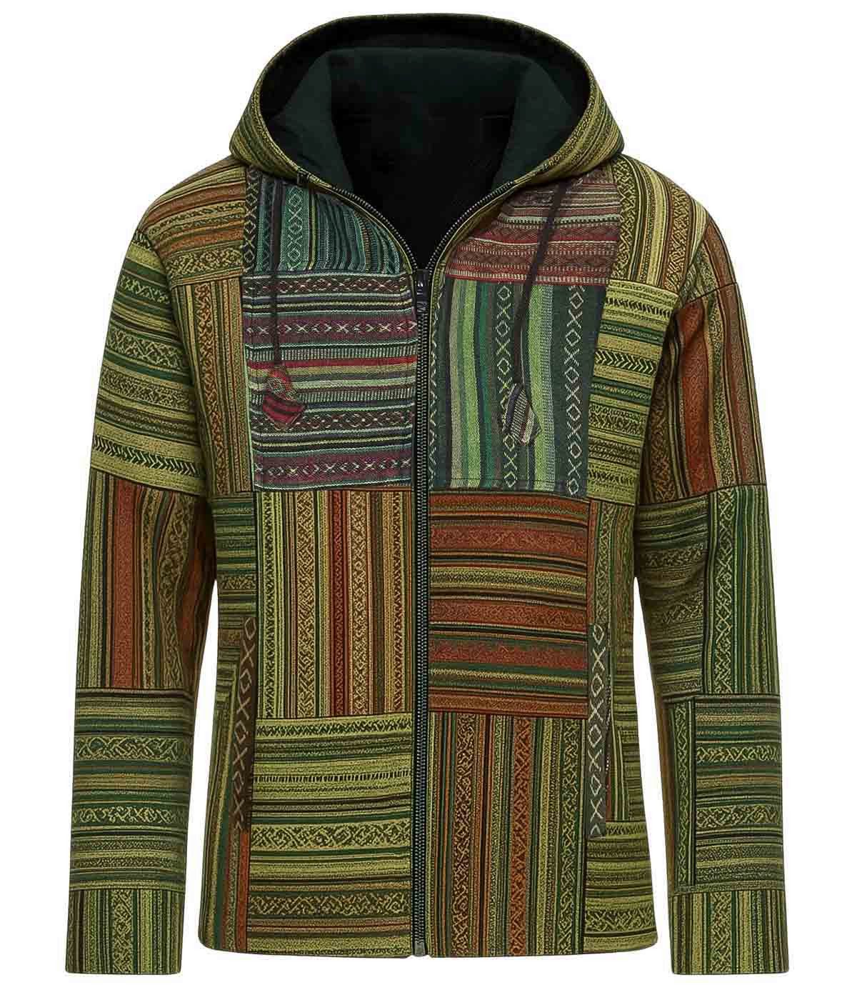 Blouson KUNST&MAGIE Baja Jerga Unisex Patchwork Hoodie+Kapuze Jacke