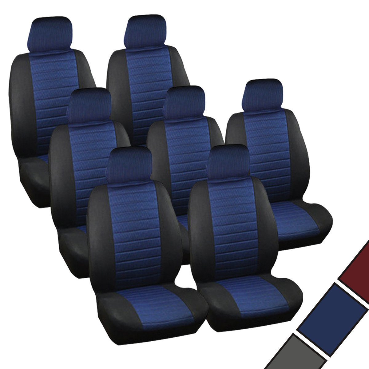 Autositzbezug Hastings, PKW-Schonbezüge Komplettset schwarz/blau