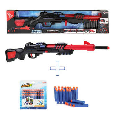 Toi-Toys Blaster Gewehr Schrotflinte Set mit 6 plus 30 Schaumstoffpfeilen.