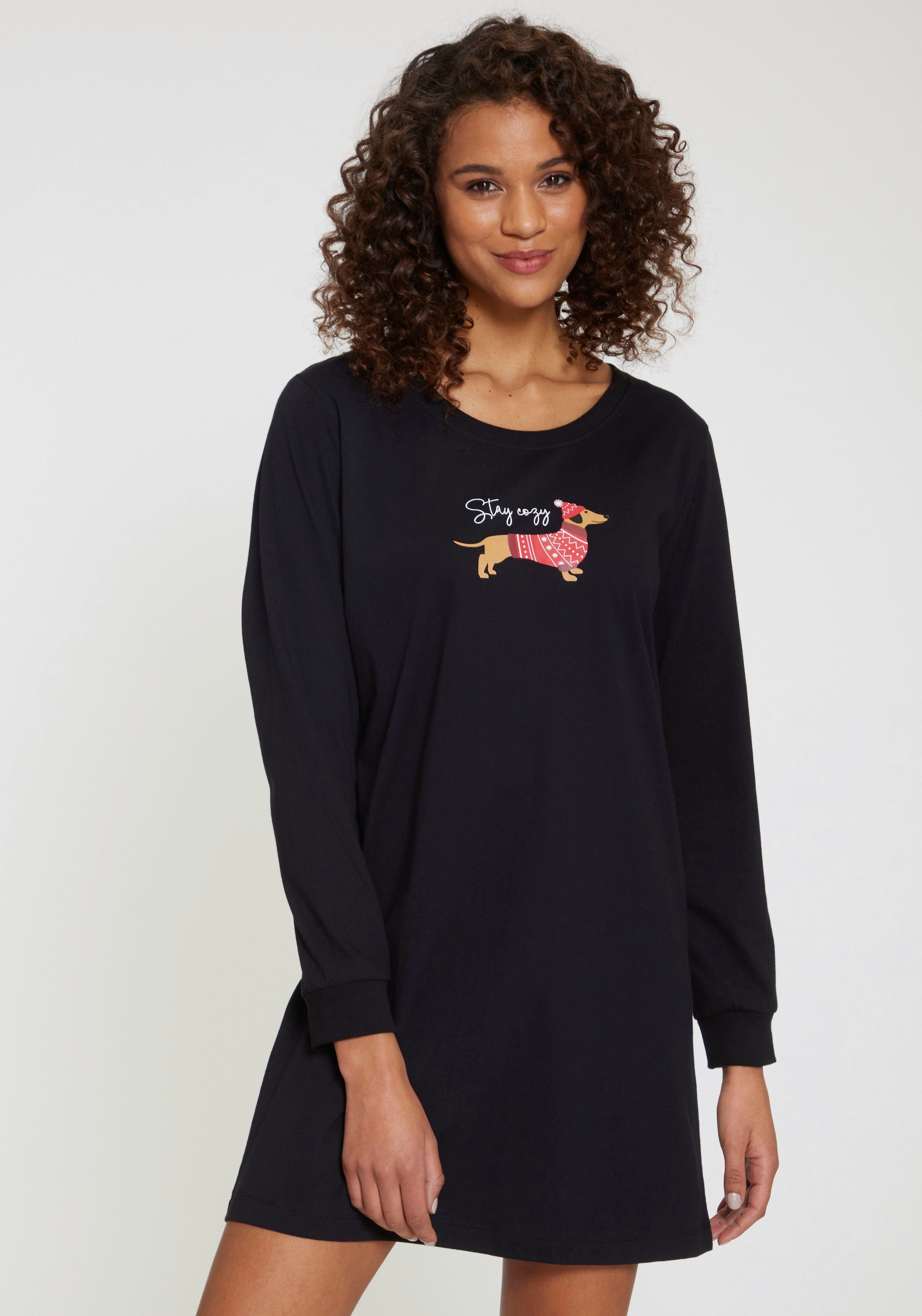 LASCANA Nachthemd (1-tlg) mit süßem Dackel-Motiv. € 24,99