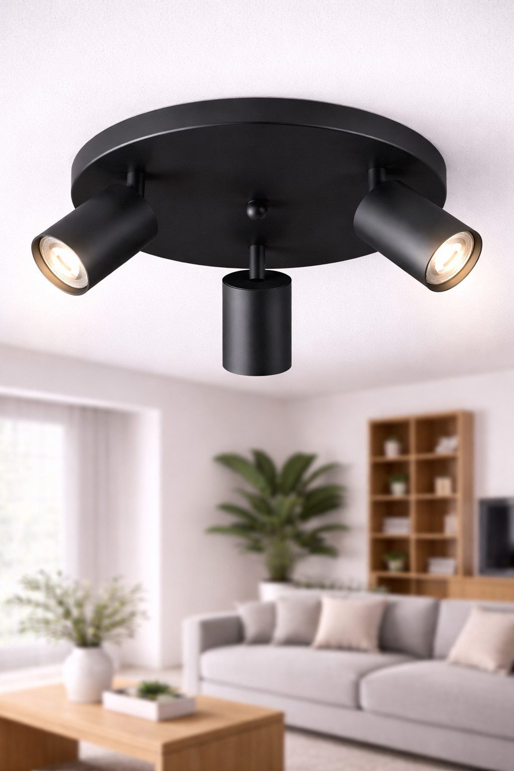 Braytron Spotleuchte Rund oder Eckig 1-4 Flammig GU10 Fassung Weiß Schwarz Gold, ohne Leuchtmittel, Deckenlampe GU10, Schwenkbare Spots, 1-4 Flammig