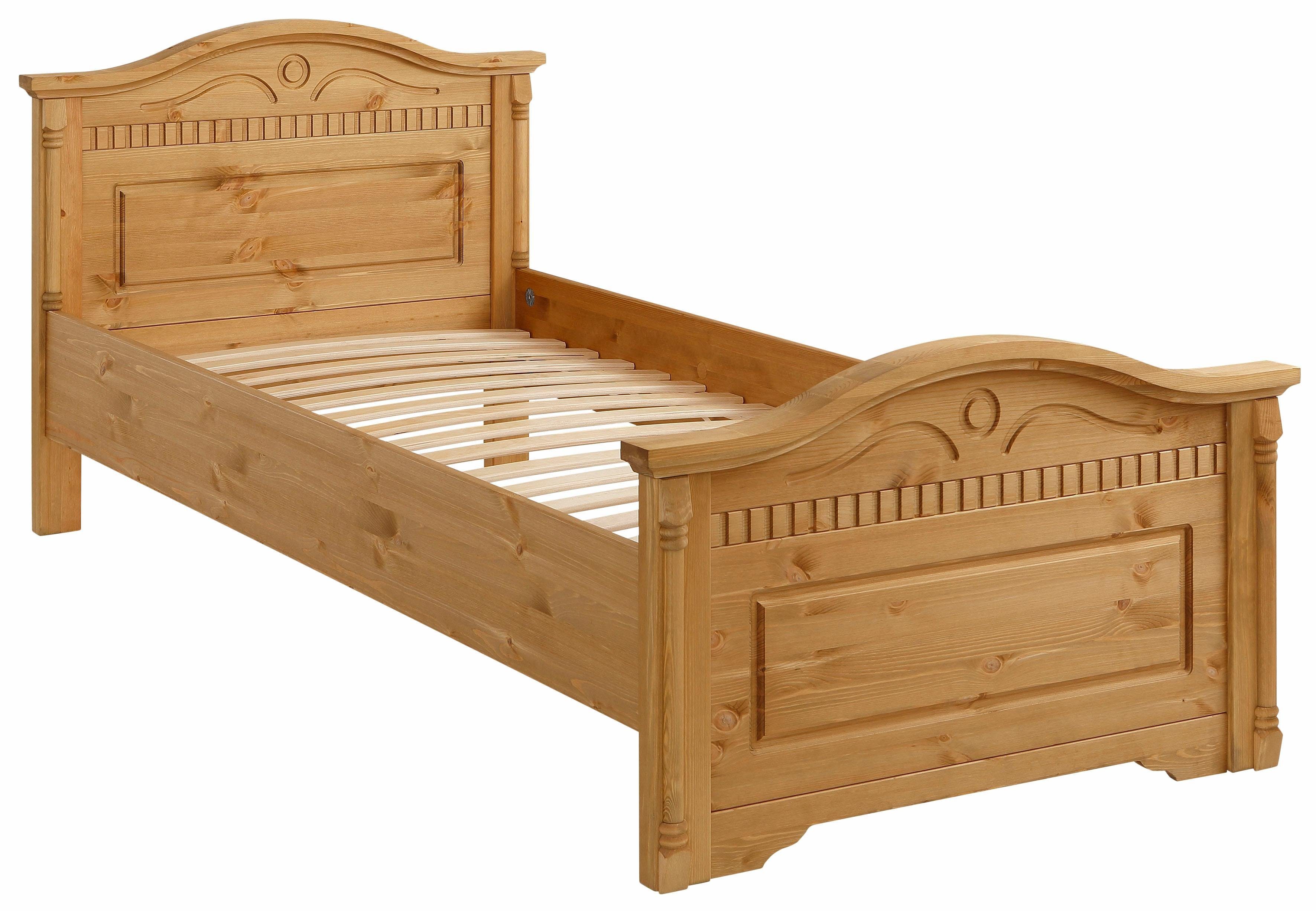 OTTO home Massivholzbett Graz, hohe Belastbarkeit, klassischer Landhausstil, FSC® zertifiziert (Breite/Belastbarkeit 180cm/220 KG, 90cm/=120KG), mit dekorativen – Bild 2 von 5