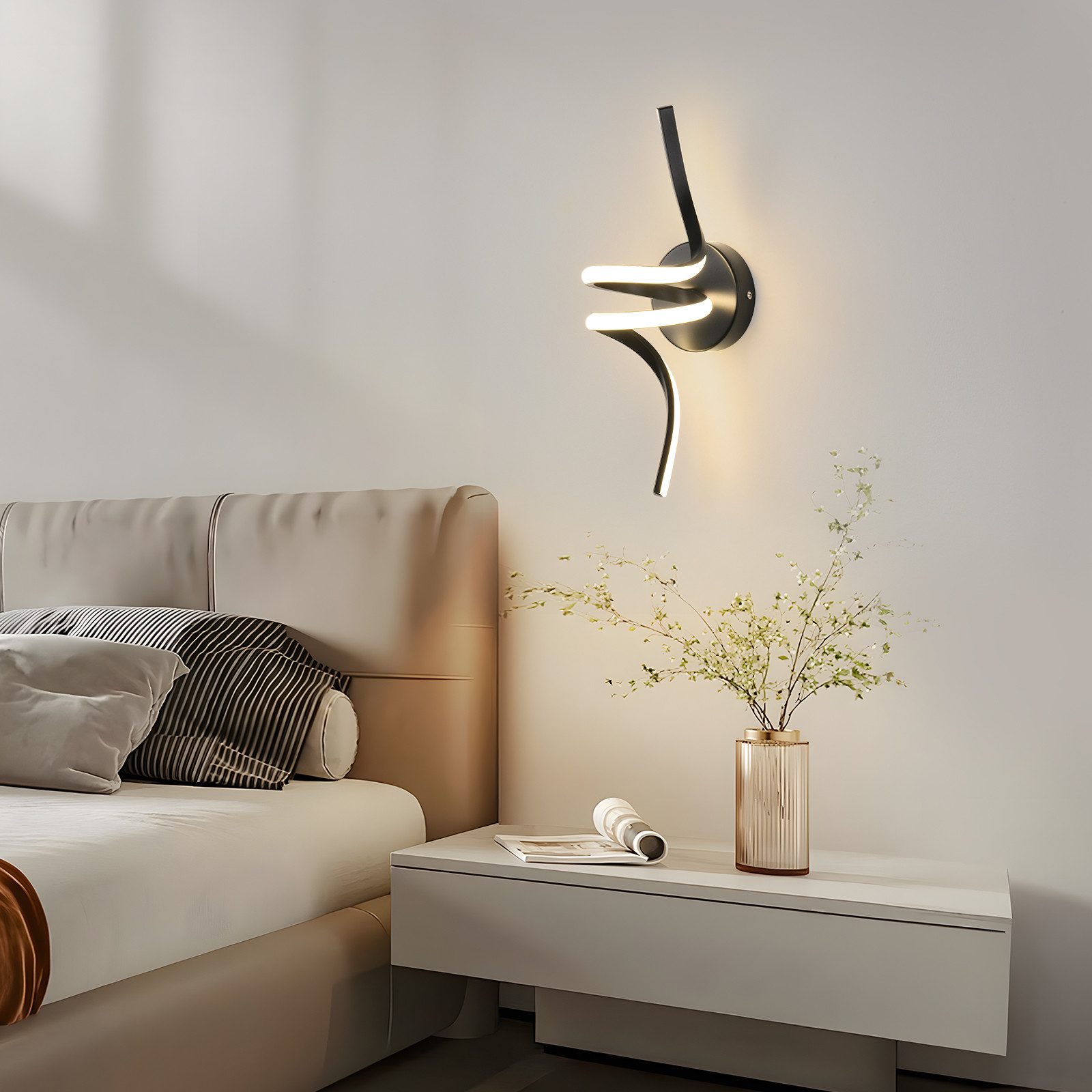 ZMH LED Wandleuchte Innen Schwarz/Weiß Modern günstig online kaufen