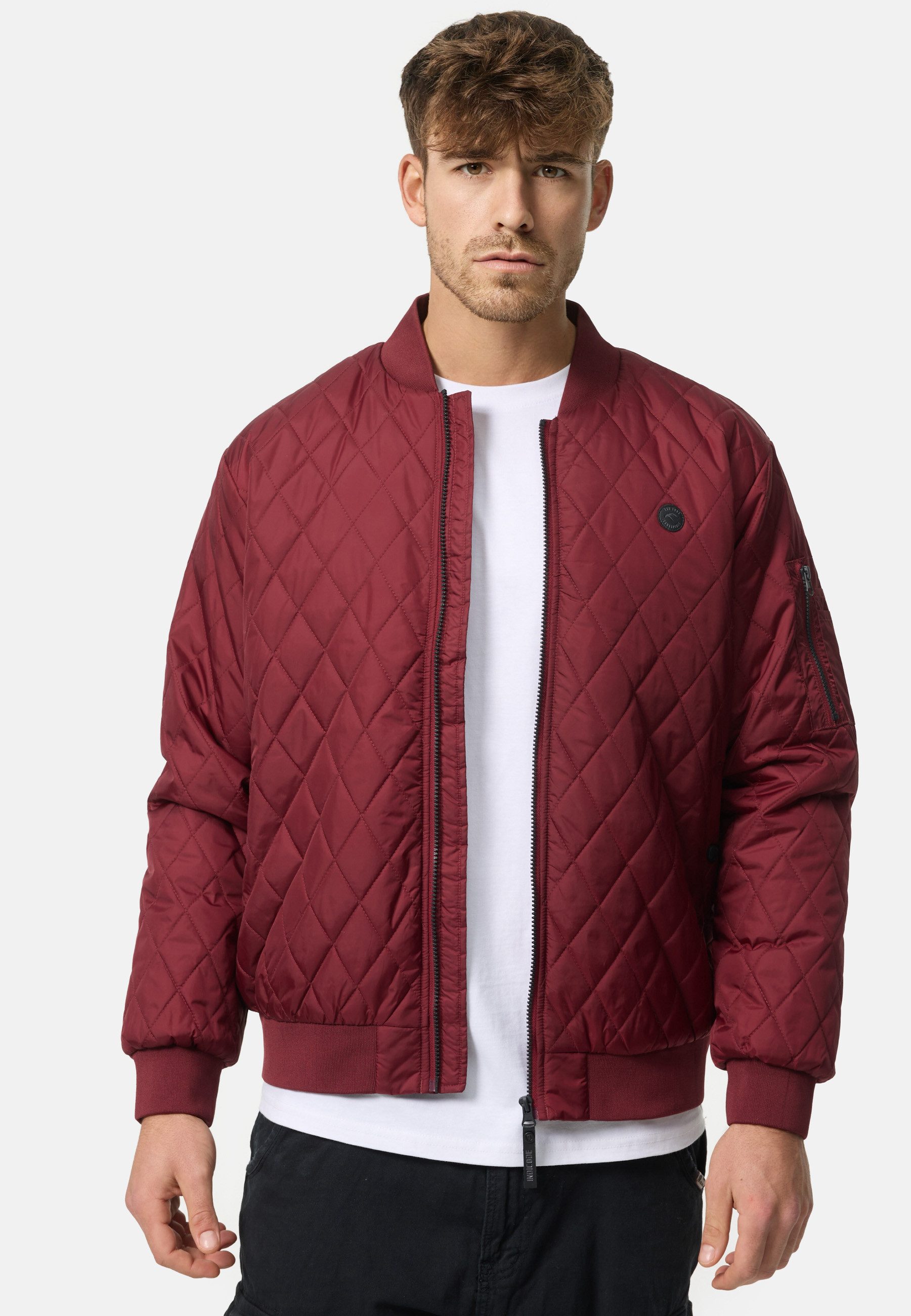 INDICODE Bomberjacke Herren Novak Übergangsjacke Herrenjacke Bomberjacke mit Kontrastfutter