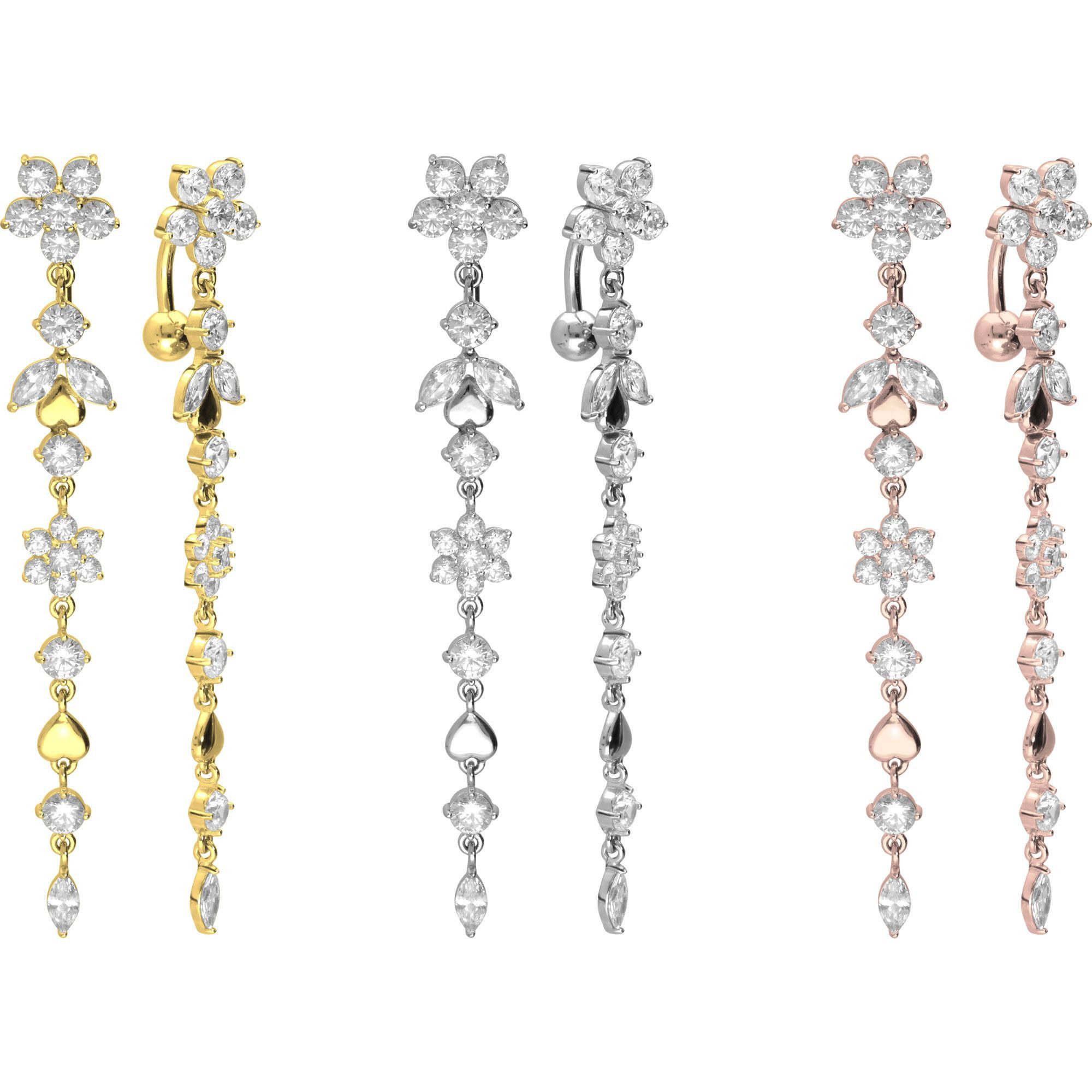 PIERCINGLINE Bauchnabelpiercing Chirurgenstahl Bananabell BLUMENRANKE (Bananabells, 1-tlg)