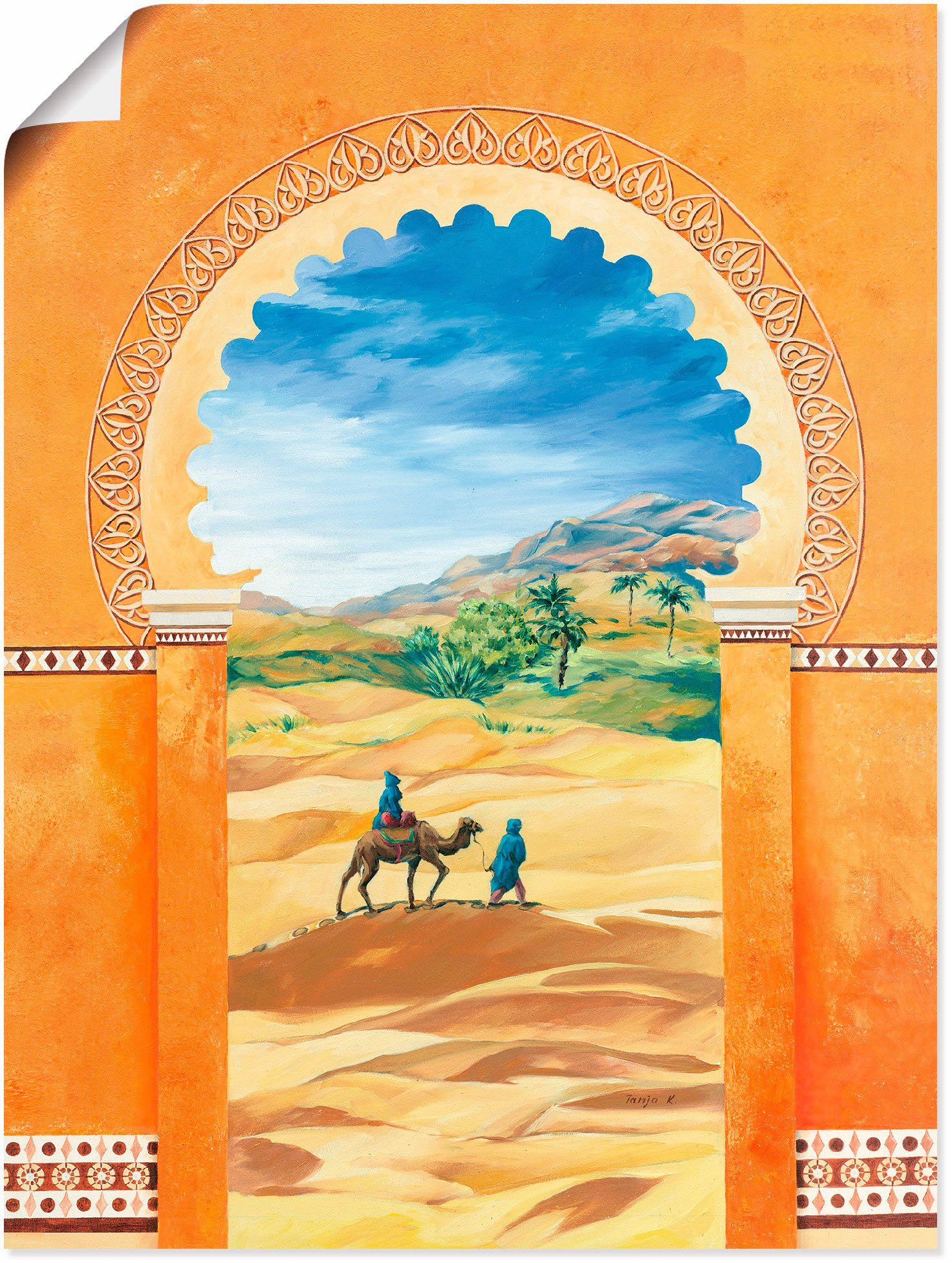 Wandaufkleber Leinwandbild, Wandbild versch. Fensterblick als St), Fata Alubild, Größen Artland Poster oder Morgana, in (1