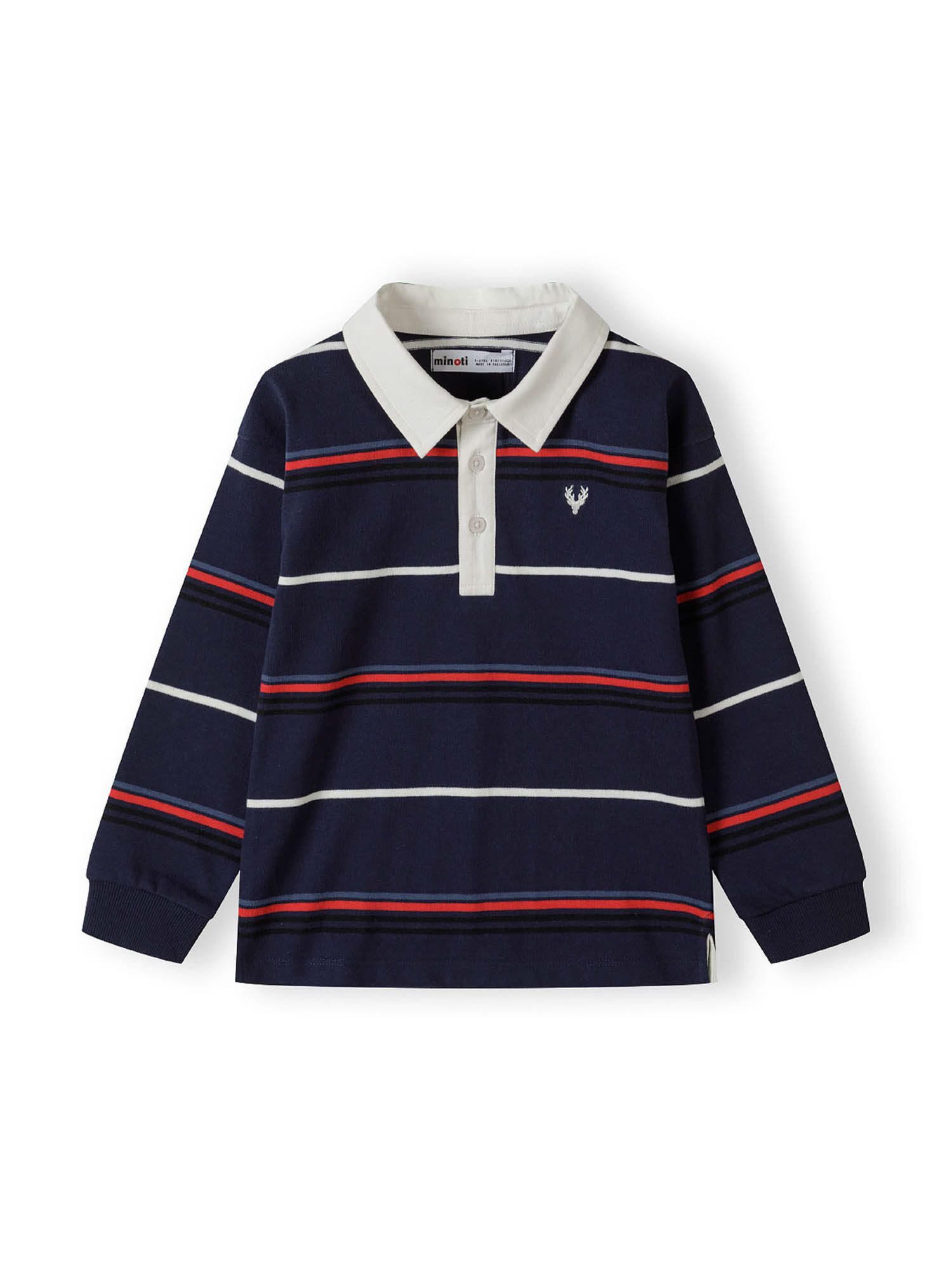 Poloshirt Gestreiftes Langarmshirt mit Kragen und Stickerei (2y-14y)