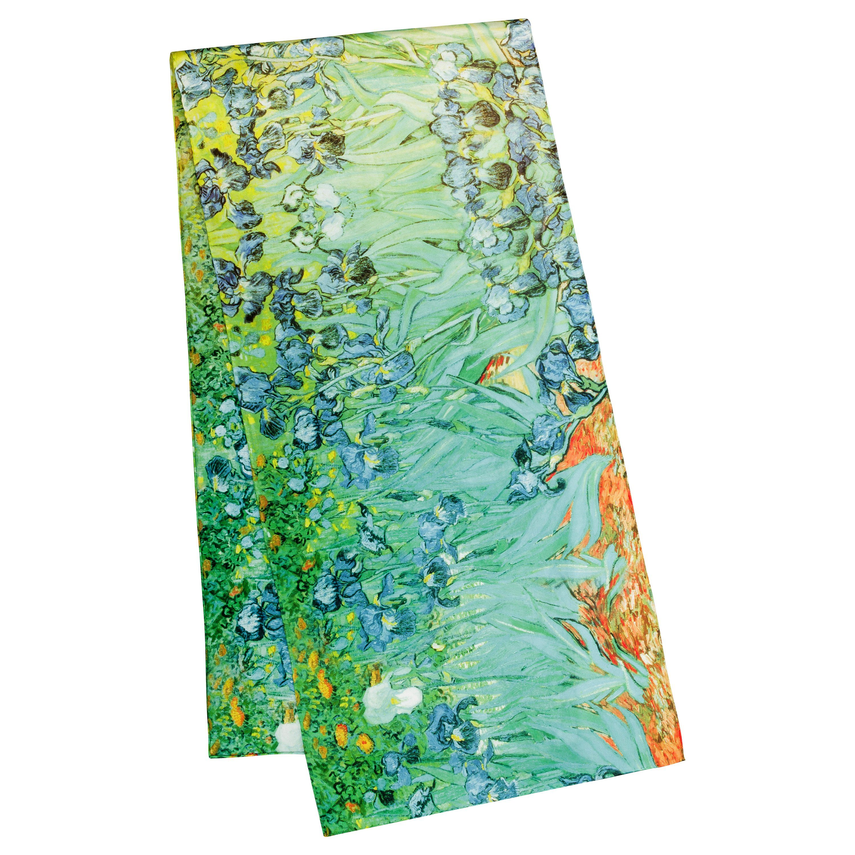 Seide Gogh: 100% Seidenschal Blumen Lilienfeld Seide Vincent van cm, 42 Iris Motiv von x Schal reine 172 Kunst