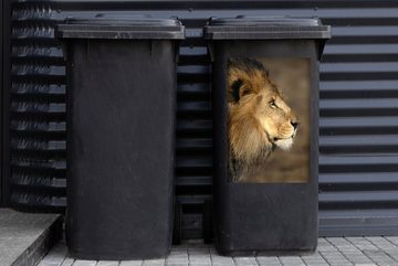 MuchoWow Wandsticker Profil - Löwe - Afrika (1 St), Mülleimer-aufkleber, Mülltonne, Sticker, Container, Abfalbehälter