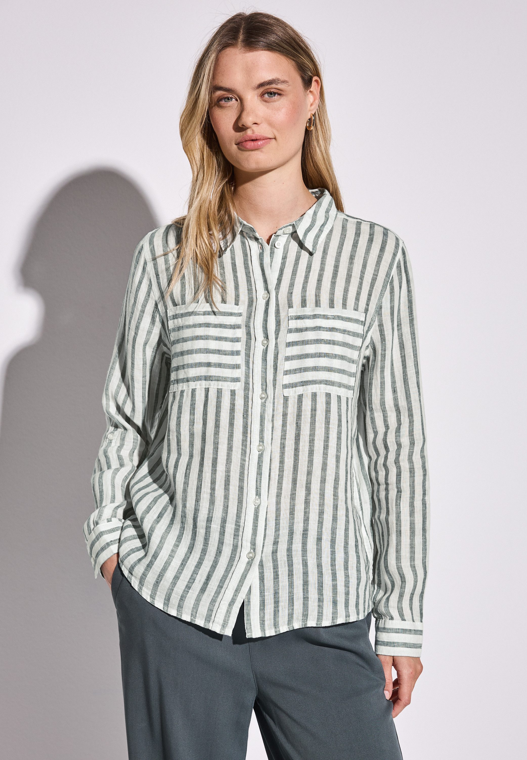 STREET ONE Hemdbluse, aus Leinen günstig online kaufen