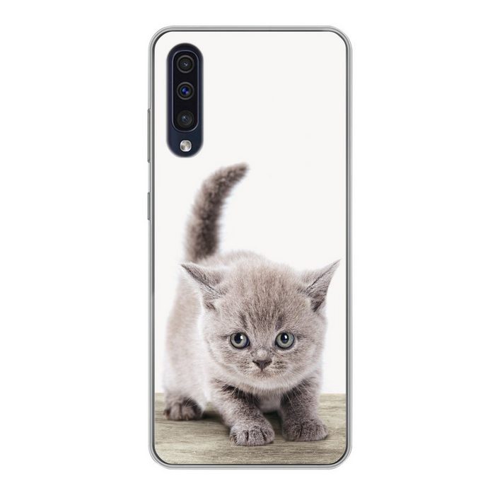 MuchoWow Handyhülle Kätzchen - Katze - Haustiere - Jungen - Kinder - Mädchen Handyhülle Samsung Galaxy A30s Smartphone-Bumper Print Handy