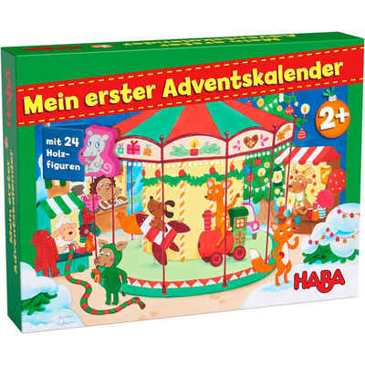 Haba Adventskalender HABA Mein erster Adventskalender Auf dem Weihnachtsmarkt 24 Holzfig. (24-tlg)
