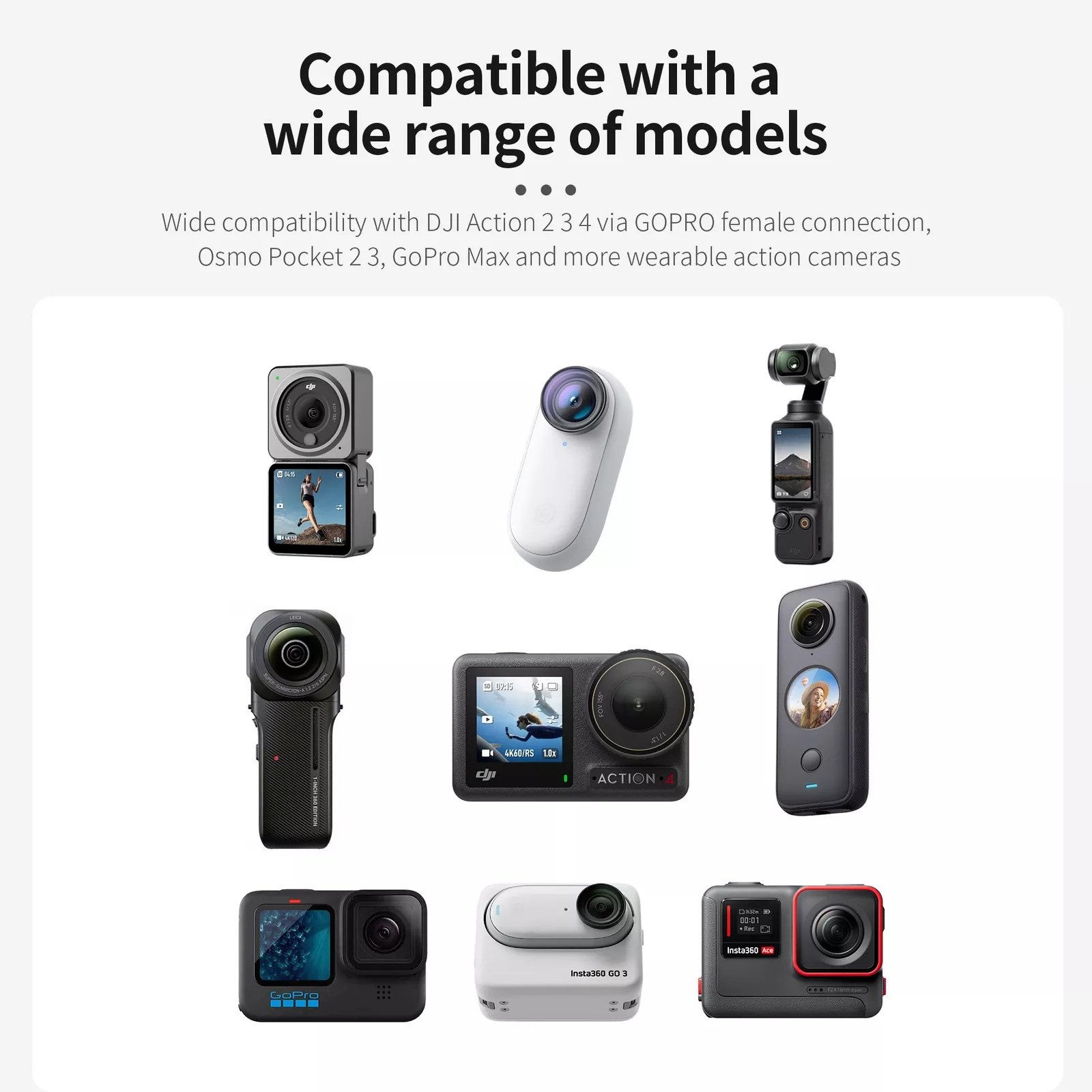 STARTRC Action Cam-Halterung 360° Magnetisch Rucksack Clip Klemmhalterung für DJI Action4 3 GoPro12