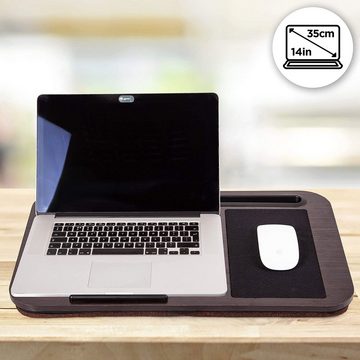 Duronic Laptop-Ständer, (DML422 Laptopständer, Ergonomischer Laptop Tisch mit Kissen, Laptop Halterung mit Schaumstoffkissenstütze, Große Plattform mit integriertem Griff, Ideal für Bett, Sofa, Auto)