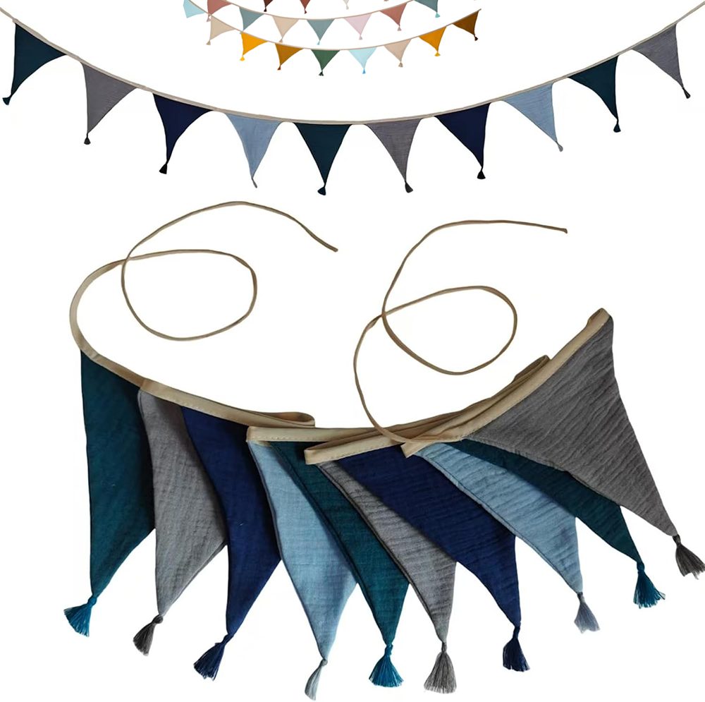 Bomiclss Wimpelkette Outdoor-Wimpelkette, bunt, Stoffgirlande für draußen, Kinderzimmer, Babyzimmer, Bett, Hausbett, Wanddekoration,Deko zum Aufhängen