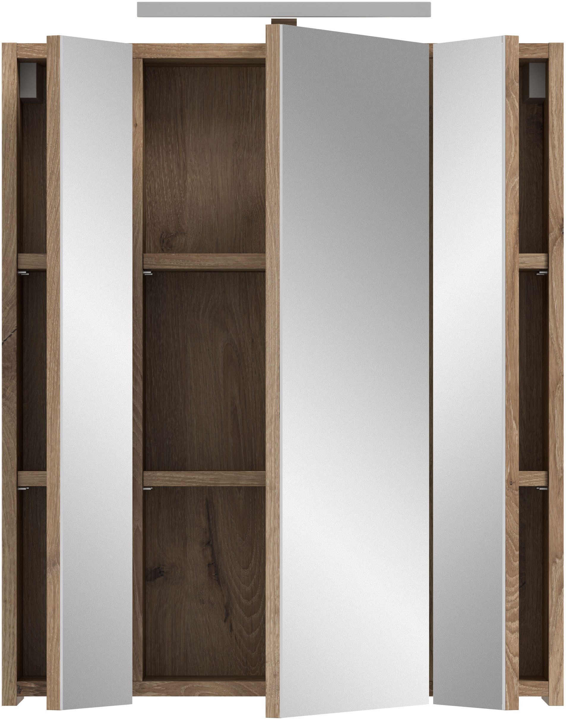 welltime Spiegelschrank FLORENZ, inkl. Beleuchtung, Breite 60 cm, 3 Spiegeltüren (TOPSELLER) in verschiedenen Farben erhältlich, Badmöbel, Badschrank, Schrank,  – Bild 4 von 5