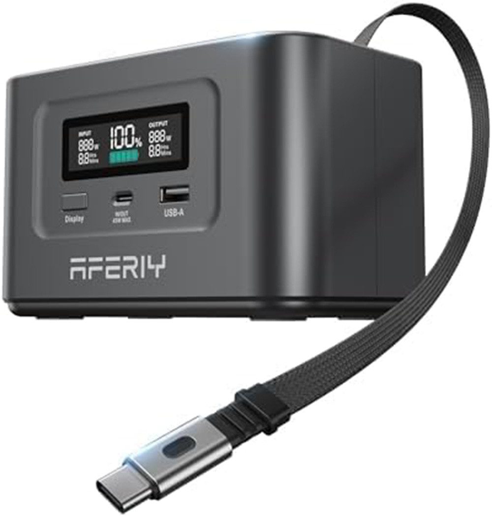 AFERIY Stromerzeuger 145W Tragbare Powerstation, 99.2Wh, Dual USB-C PD3.0 Schnellladung, 0,1 in kW, (1-tlg), 6-Fach Schutz, Ideal für Reisen, Camping & Notfälle