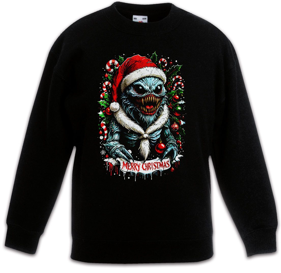 Sweatshirt Merry Christmas Monster Kinderpullover Happy Santa X-Mas Claus Critter