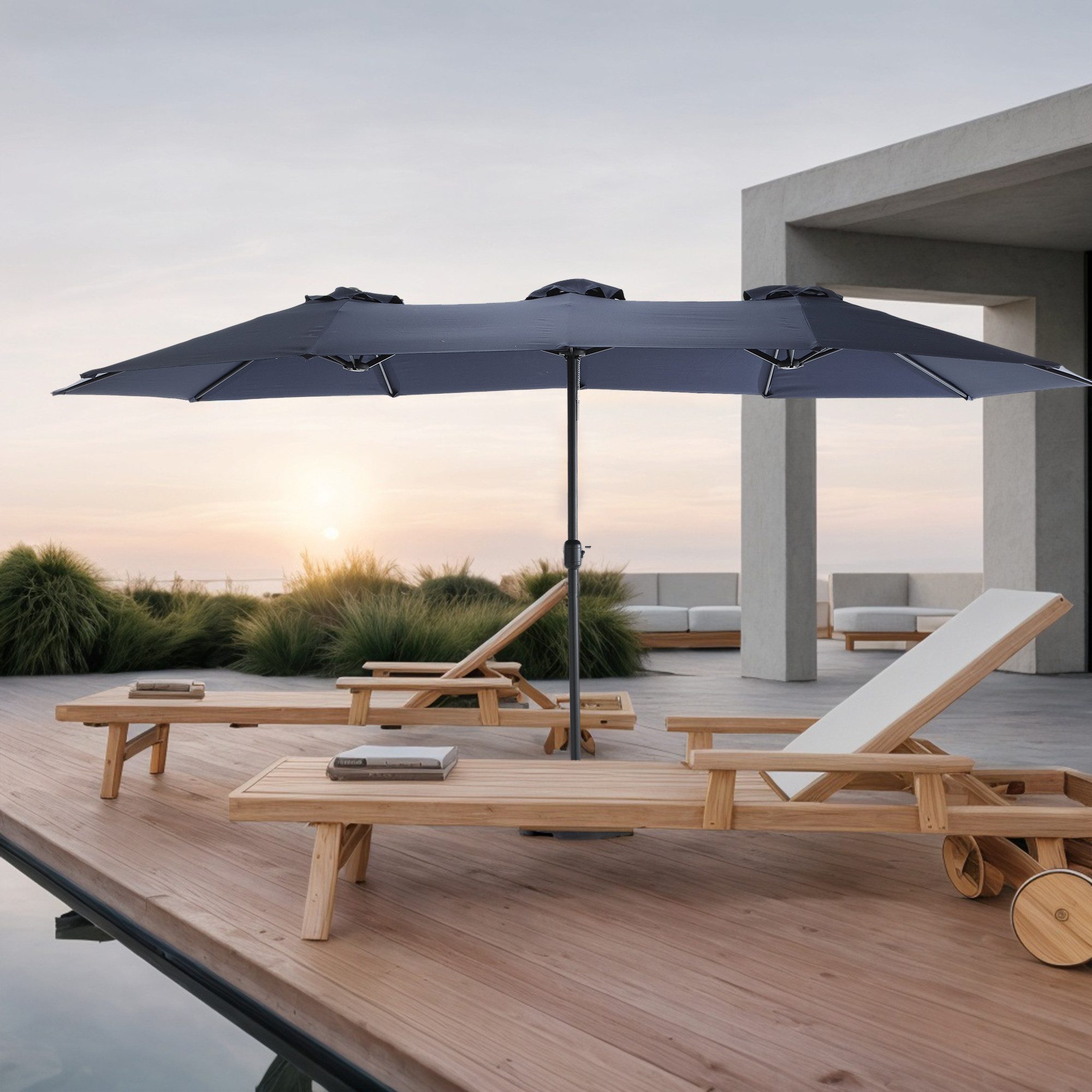 MODFU Sonnenschirm doppelseitiger Sonnenschirm, LxB: 453x267 günstig online kaufen