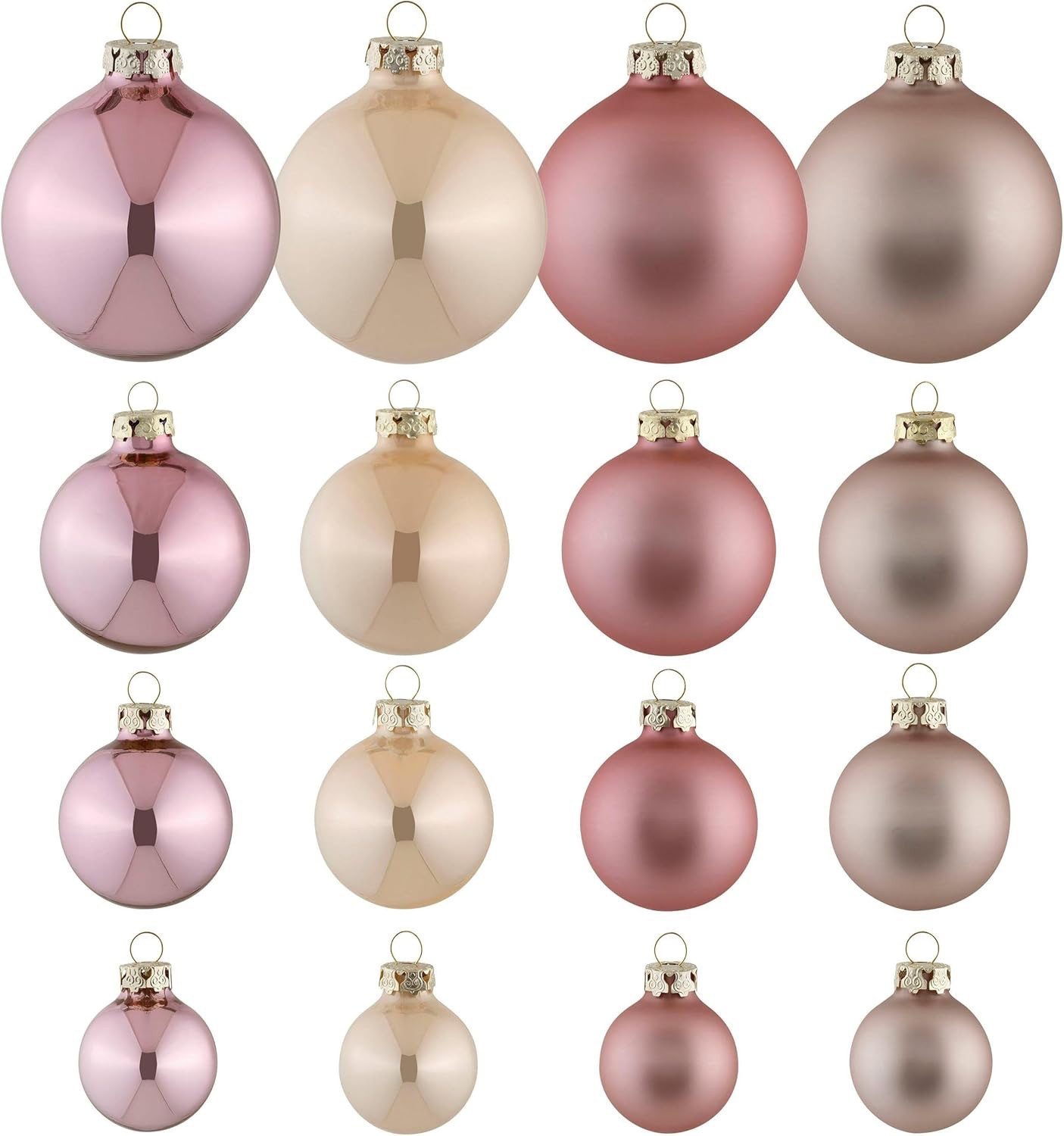 Thüringer Glasdesign Weihnachtsbaumkugel Christbaumkugeln aus Glas, 40 tlg. Set, Weihnachtsbaum-Schmuck, Glas