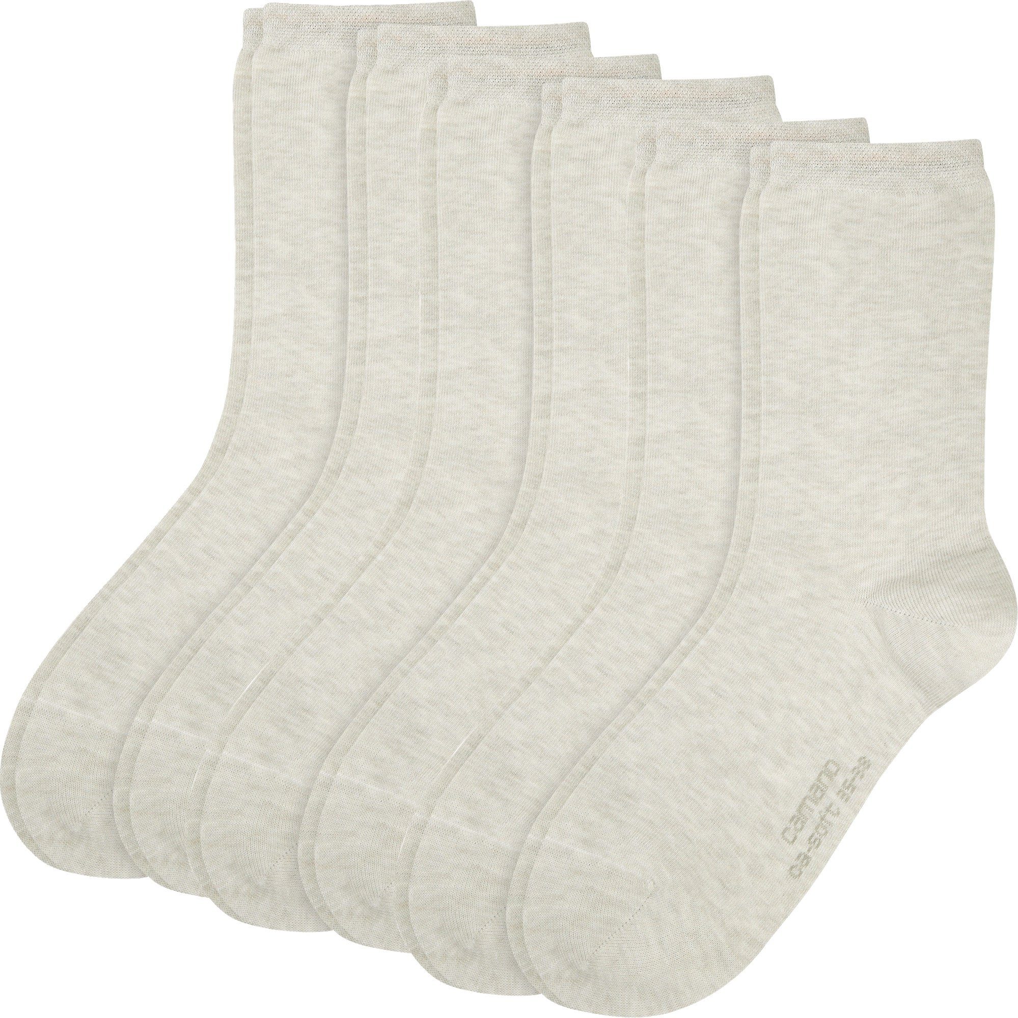 Camano Socken Damen-Socken 6 Paar Uni natur-melange