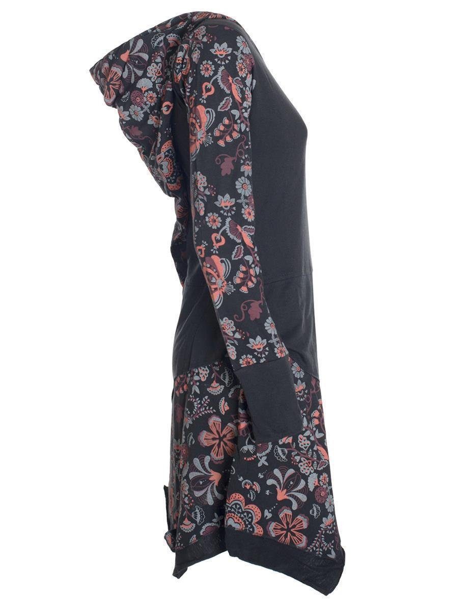 Vishes Zipfelkleid Langarm Kleid Elfen Zipfelige Elfentunika Bedruckt Hippie, Boho, Goa, Elfen Style