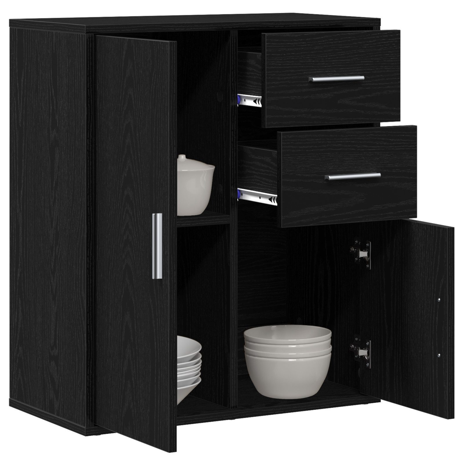 vidaXL Sideboard Sideboard Schwarze Eiche 60 günstig online kaufen