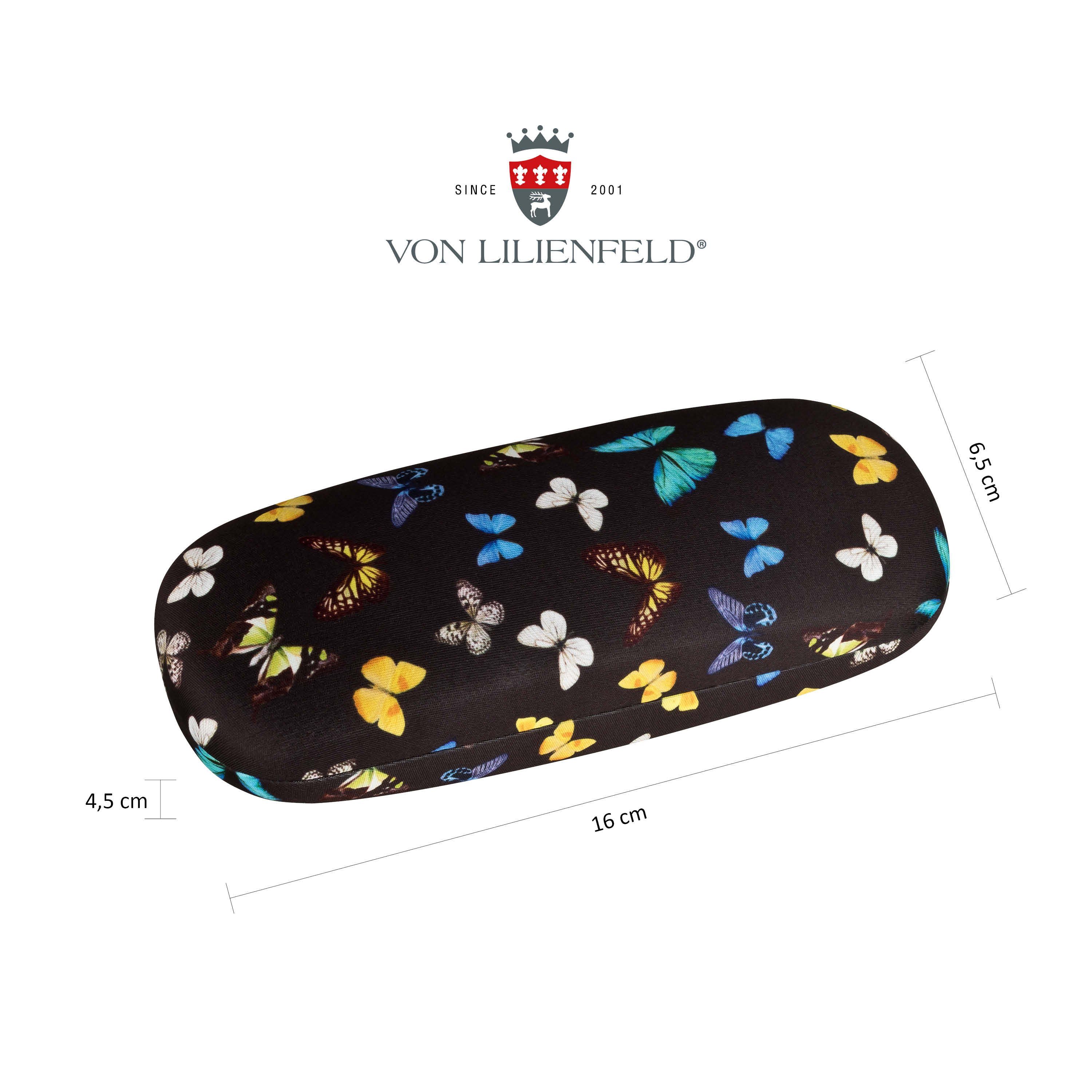 von Lilienfeld Brillenetui Schmetterlinge Butterfly Schmetterlingstanz Brillenbox, stabiles mit Mikrofaser bezogenes Hardcase