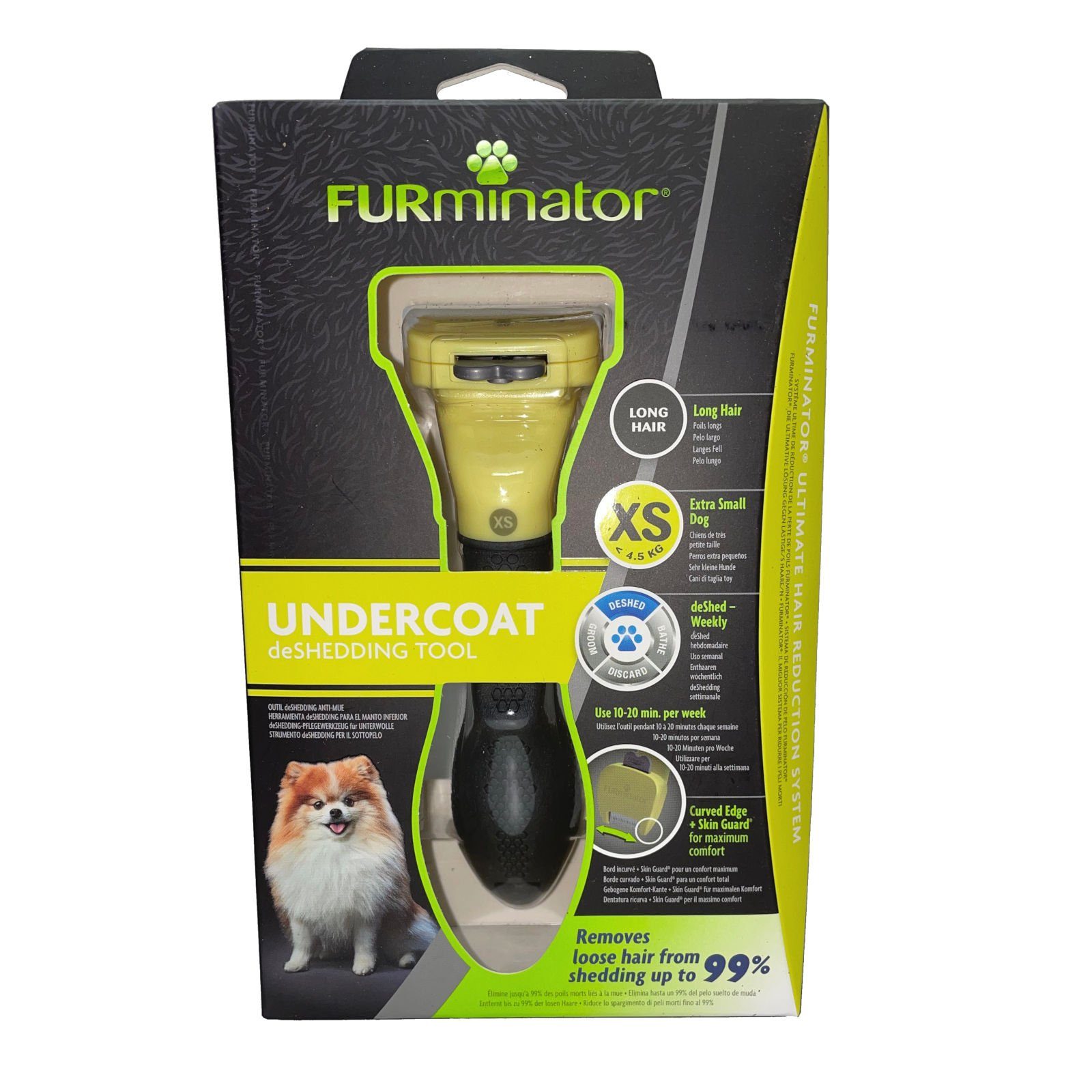 FURminator Fellbürste für langhaarige Schoßhunde, deShedding-Pflege Werkzeug